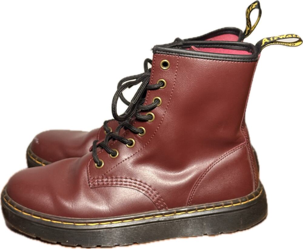 Dr. Martens Zavala Combat Boots Cherry Red Burgundy Women's 8 Men's 7